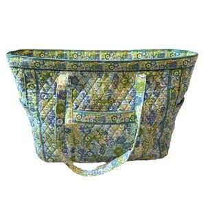 Vera Bradley Cotton Tote English‎ Meadow Yellow Blue Floral Retired Pattern